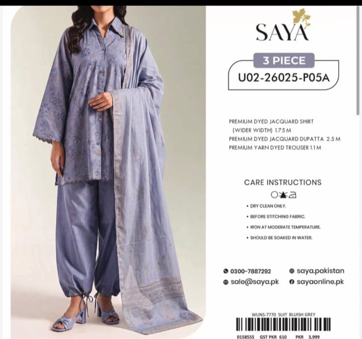 saya cotton jquard 3pc