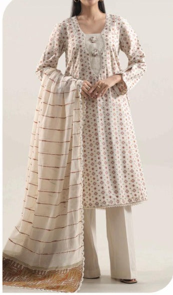 Premium Dyed Jacquard Festive 3-Piece Outfit