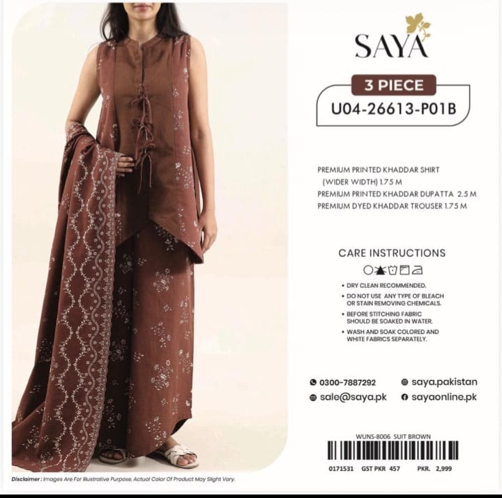 saya khaddar 3pc