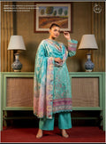 GJ – Digital Printed 3-Piece Slub Khaddar Suit