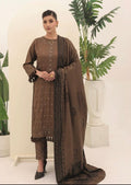 Dhanak emb 3pc with wool shawl
