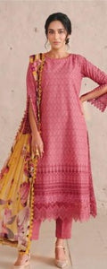Chikenkari lawn with Printed Chiffon  Duppatta