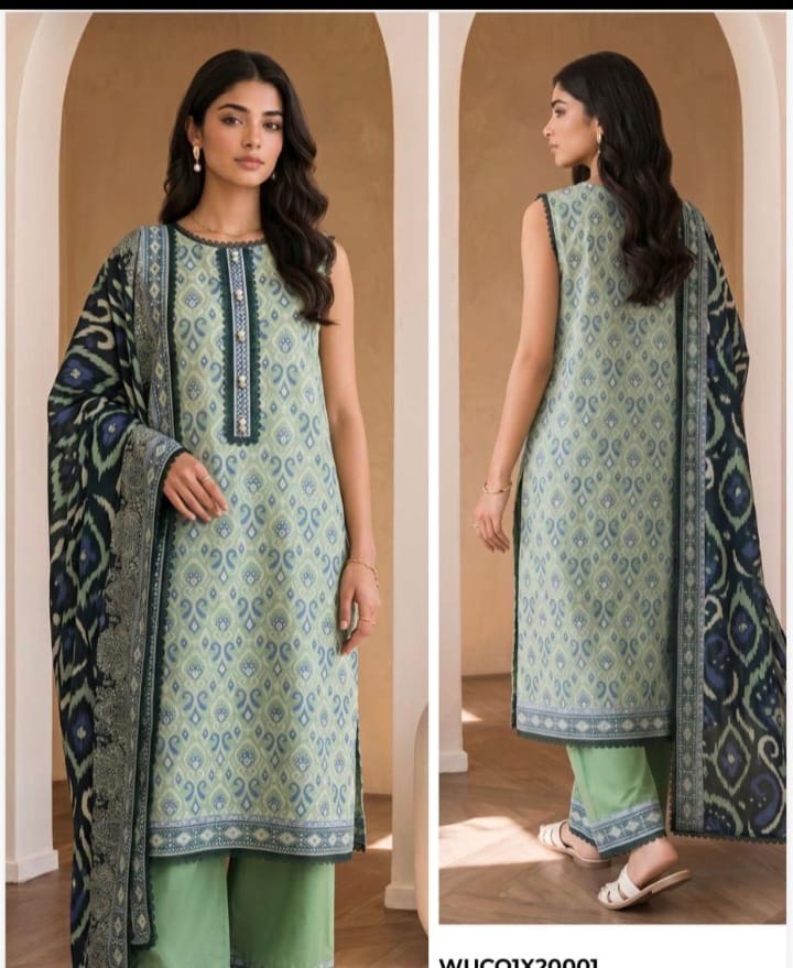printed cotton shirt and dupatta