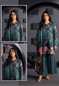 Linen printed 3pc with linen shawl