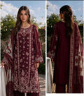 Elegant Maroon Embroidered 3-Piece Suit