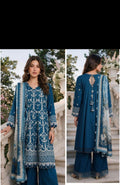 Elegant Royal Blue Embroidered 3-Piece Suit