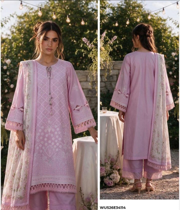 zellbury cotton chikenkari 3pc