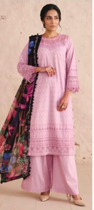 Chikenkari Lawn with Printed Chiffon Duppatta