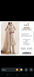 SAYA 3-Piece Printed Unstitched Suit –