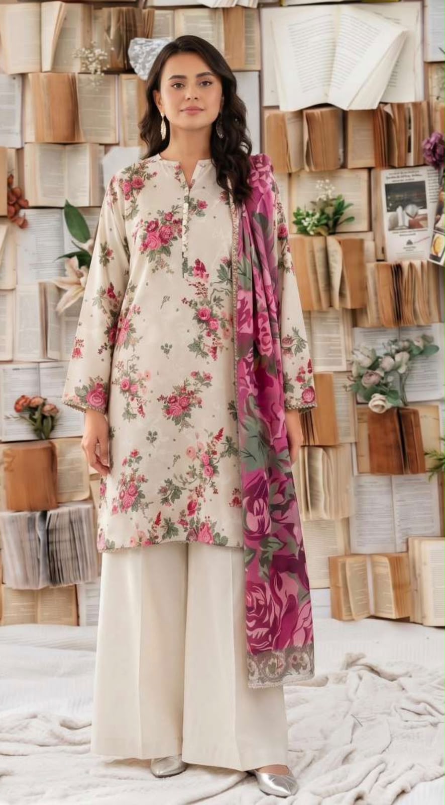 printed linen 3pc