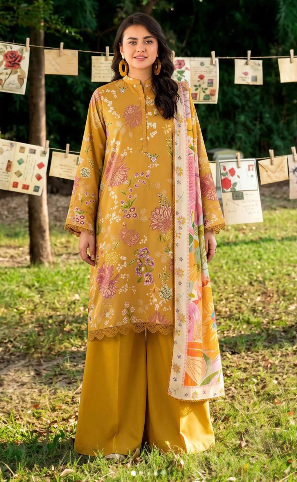 printed linen 3pc